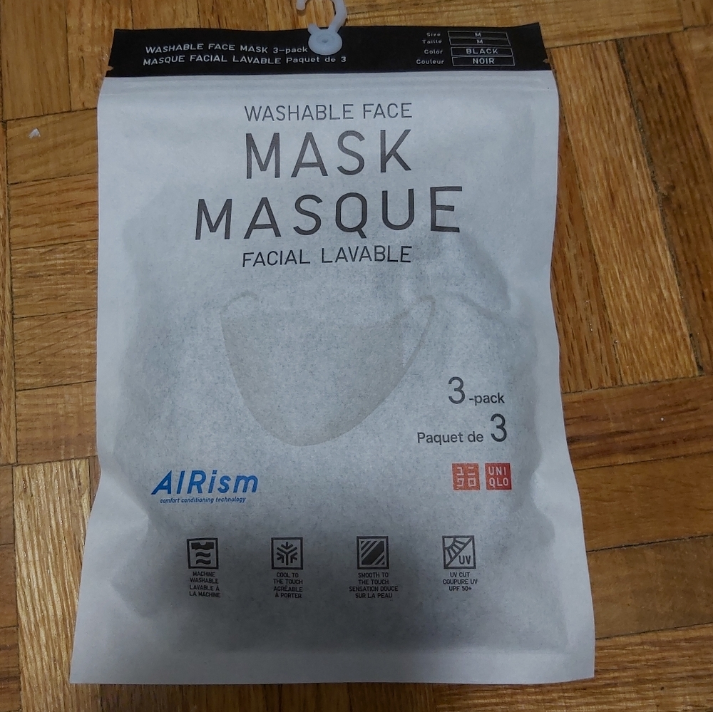 🆕️Uniqlo Airism 3 pack reusable face masks